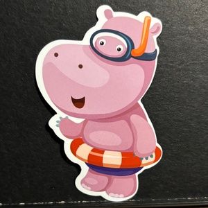 CARTOON HIPPO STICKER